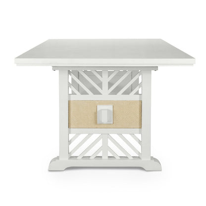 Sea Winds - Miramar - Extendable Trestle Dining Table with Self Storing Leaf (78"-96") - Sand and Stark White Finish - D77786-SAND view 3