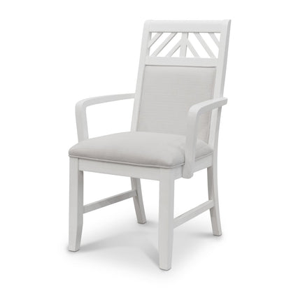 Sea Winds - Miramar - Upholstered Dining Arm Chair - Stark White Finish - Sand Upholstery (Set of 2) - D77782-SAND view 1