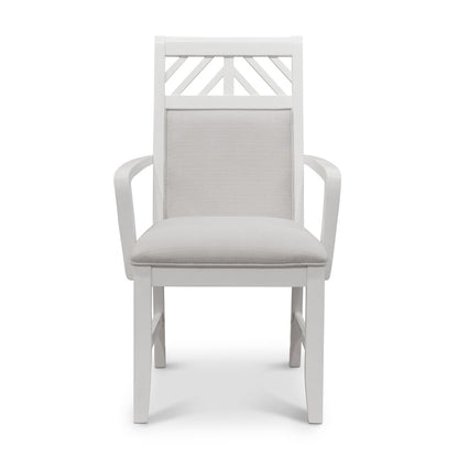Sea Winds - Miramar - Upholstered Dining Arm Chair - Stark White Finish - Sand Upholstery (Set of 2) - D77782-SAND view 3