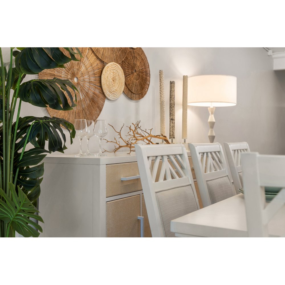 Sea Winds - Miramar - Upholstered Dining Arm Chair - Stark White Finish - Sand Upholstery (Set of 2) - D77782-SAND view 8