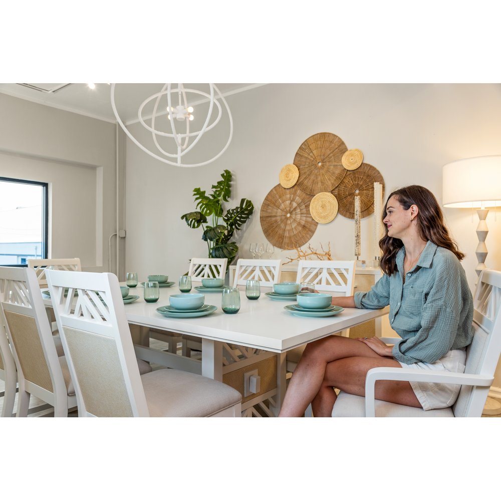 Sea Winds - Miramar - Upholstered Dining Arm Chair - Stark White Finish - Sand Upholstery (Set of 2) - D77782-SAND view 9