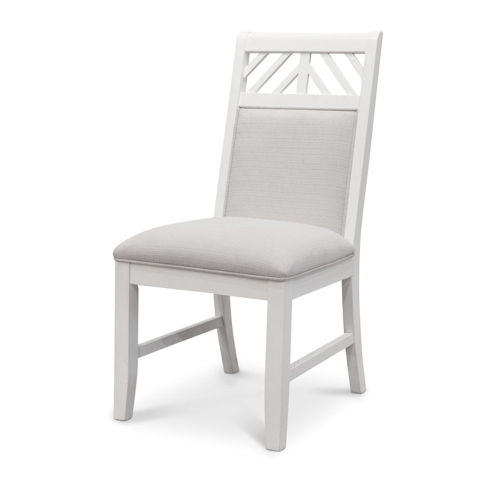 Sea Winds - Miramar - Upholstered Side Chair - Stark White Finish - Sand Upholstery (Set of 2) - D77781-SAND view 1