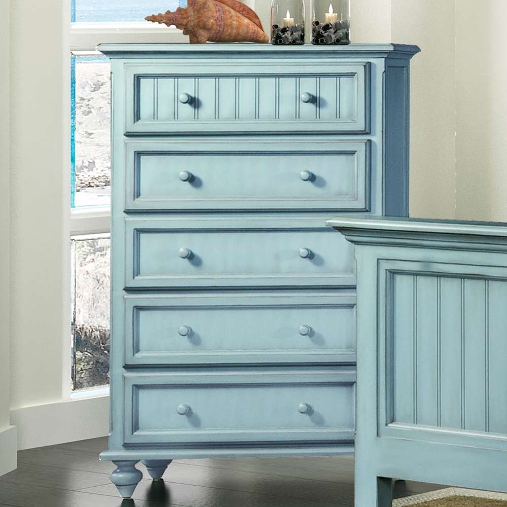 Sea Winds - Monaco 5 Drawer Chest - B81835-BLEU veiw 3