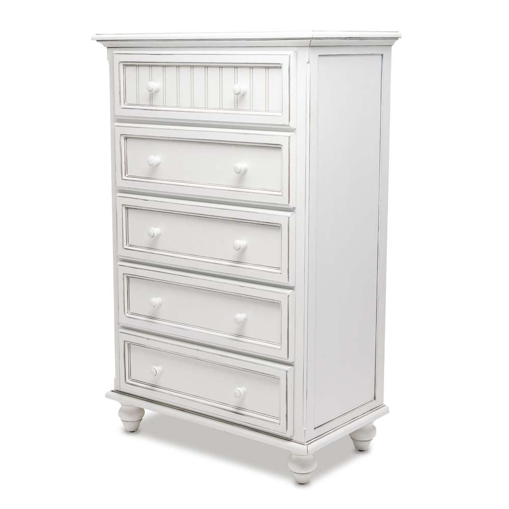 Sea Winds - Monaco 5 Drawer Chest - B81835-BLANC veiw 1
