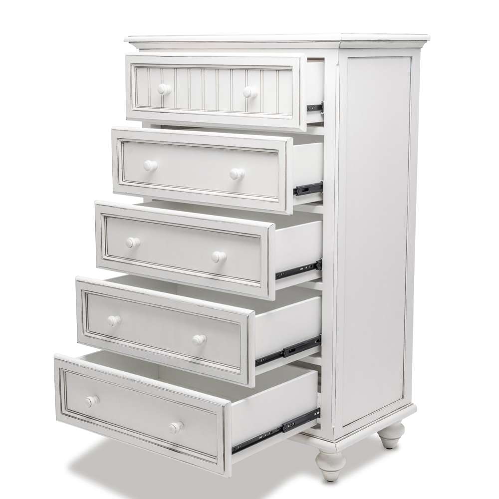 Sea Winds - Monaco 5 Drawer Chest - B81835-BLANC veiw 6