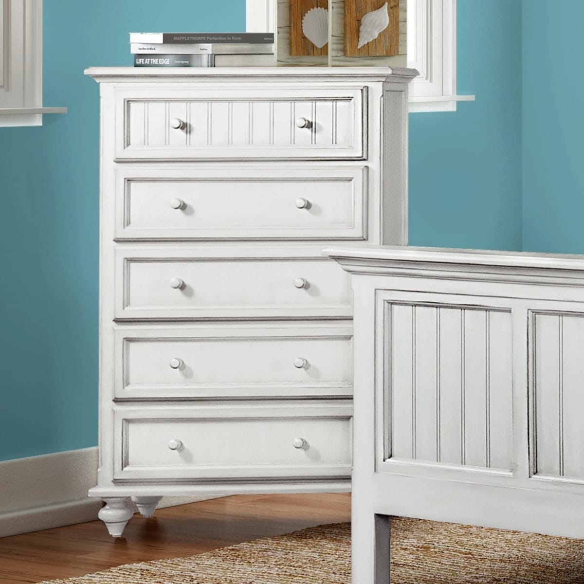 Sea Winds - Monaco 5 Drawer Chest - B81835-BLANC veiw 8