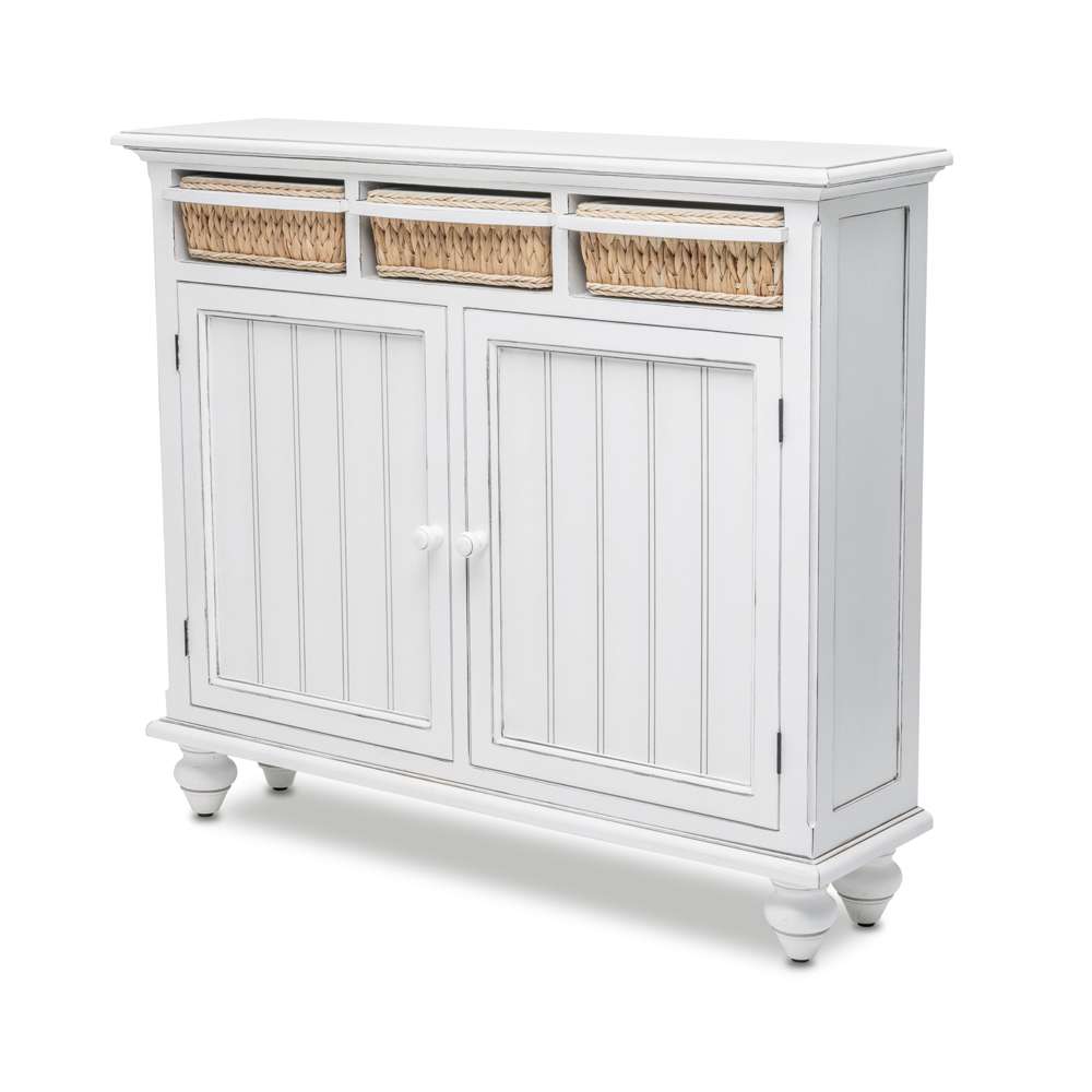 Sea Winds - Monaco Entry Cabinet with Baskets - B81822-BLANC veiw 1