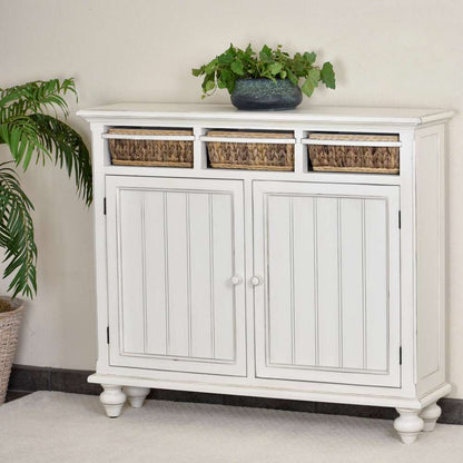 Sea Winds - Monaco Entry Cabinet with Baskets - B81822-BLANC veiw 5