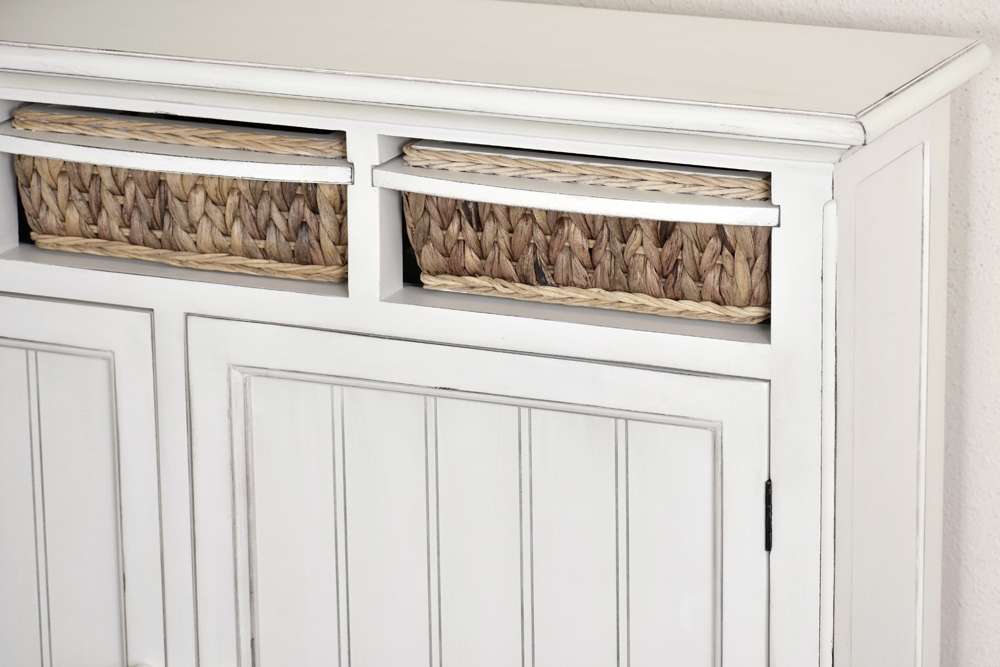 Sea Winds - Monaco Entry Cabinet with Baskets - B81822-BLANC veiw 6