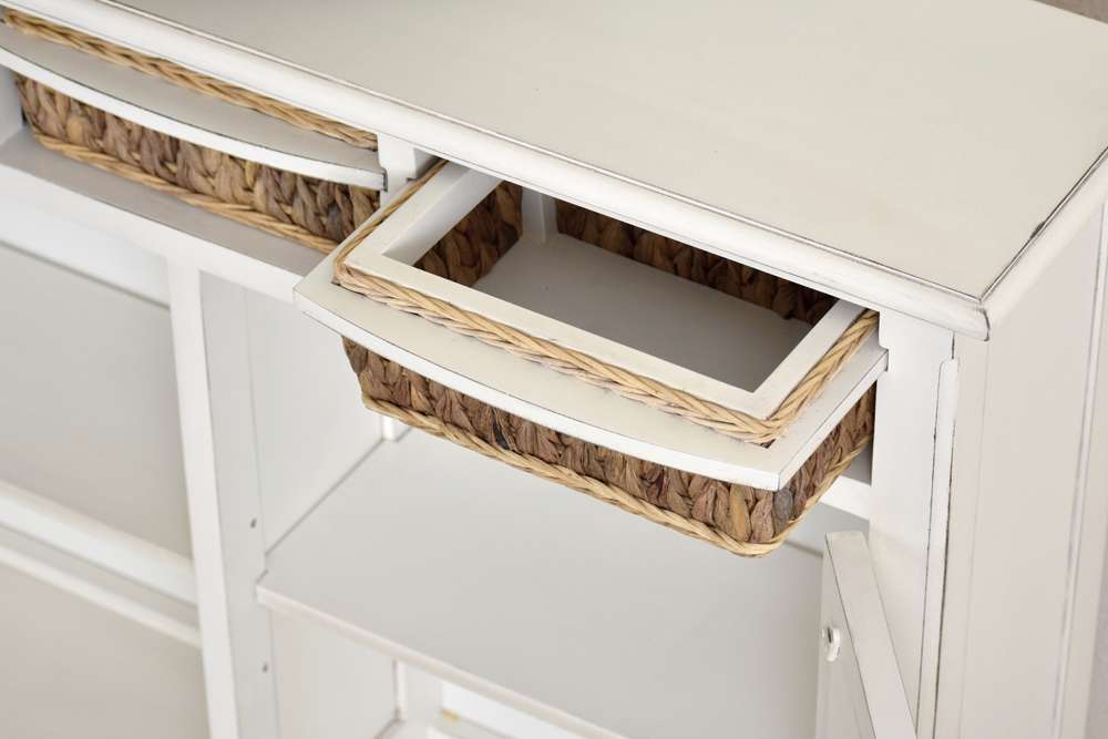 Sea Winds - Monaco Entry Cabinet with Baskets - B81822-BLANC veiw 7
