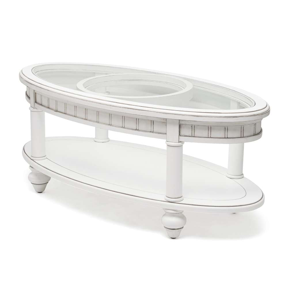 Sea Winds - Monaco Oval Coffee Table - B81803-BLANC veiw 1