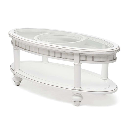 Sea Winds - Monaco Oval Coffee Table - B81803-BLANC veiw 1