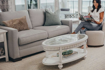 Sea Winds - Monaco Oval Coffee Table - B81803-BLANC veiw 4
