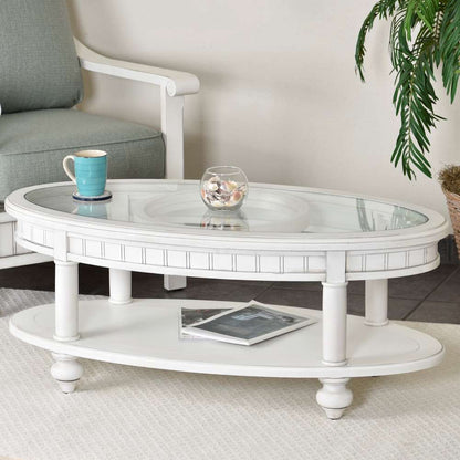 Sea Winds - Monaco Oval Coffee Table - B81803-BLANC veiw 5