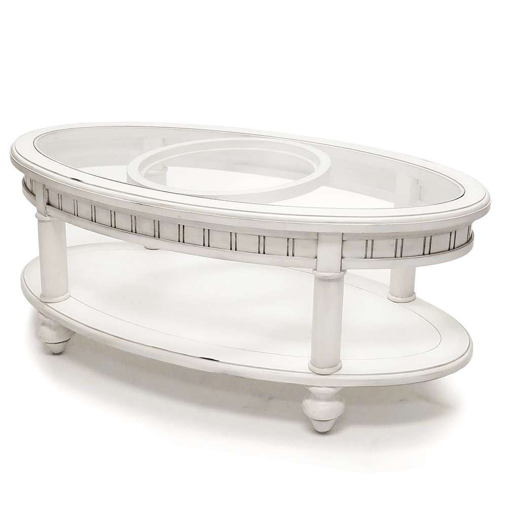 Sea Winds - Monaco Oval Coffee Table - B81803-BLANC veiw 6