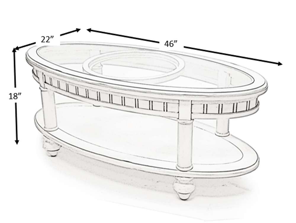 Sea Winds - Monaco Oval Coffee Table - B81803-BLANC veiw 7