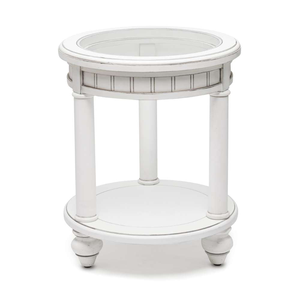 Sea Winds - Monaco Round End Table - B81802-BLANC veiw 1