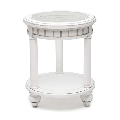 Sea Winds - Monaco Round End Table - B81802-BLANC veiw 1