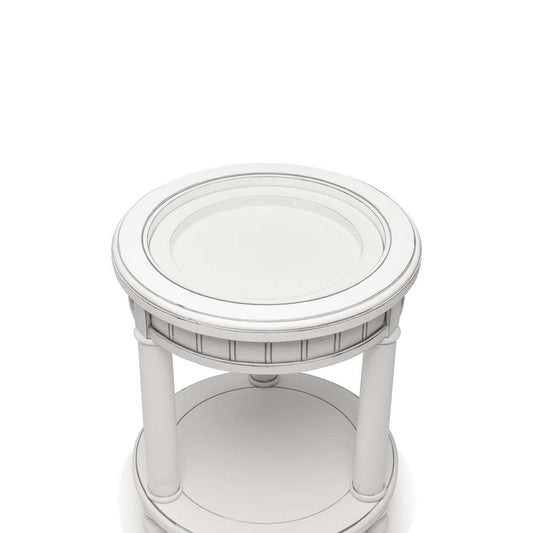 Sea Winds - Monaco Round End Table - B81802-BLANC veiw 2