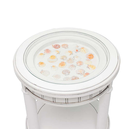Sea Winds - Monaco Round End Table - B81802-BLANC veiw 3