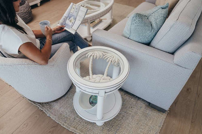 Sea Winds - Monaco Round End Table - B81802-BLANC veiw 4