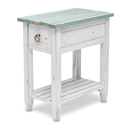 Sea Winds - Picket Fence Chairside Table - B78205-DBLEU/WH veiw 1