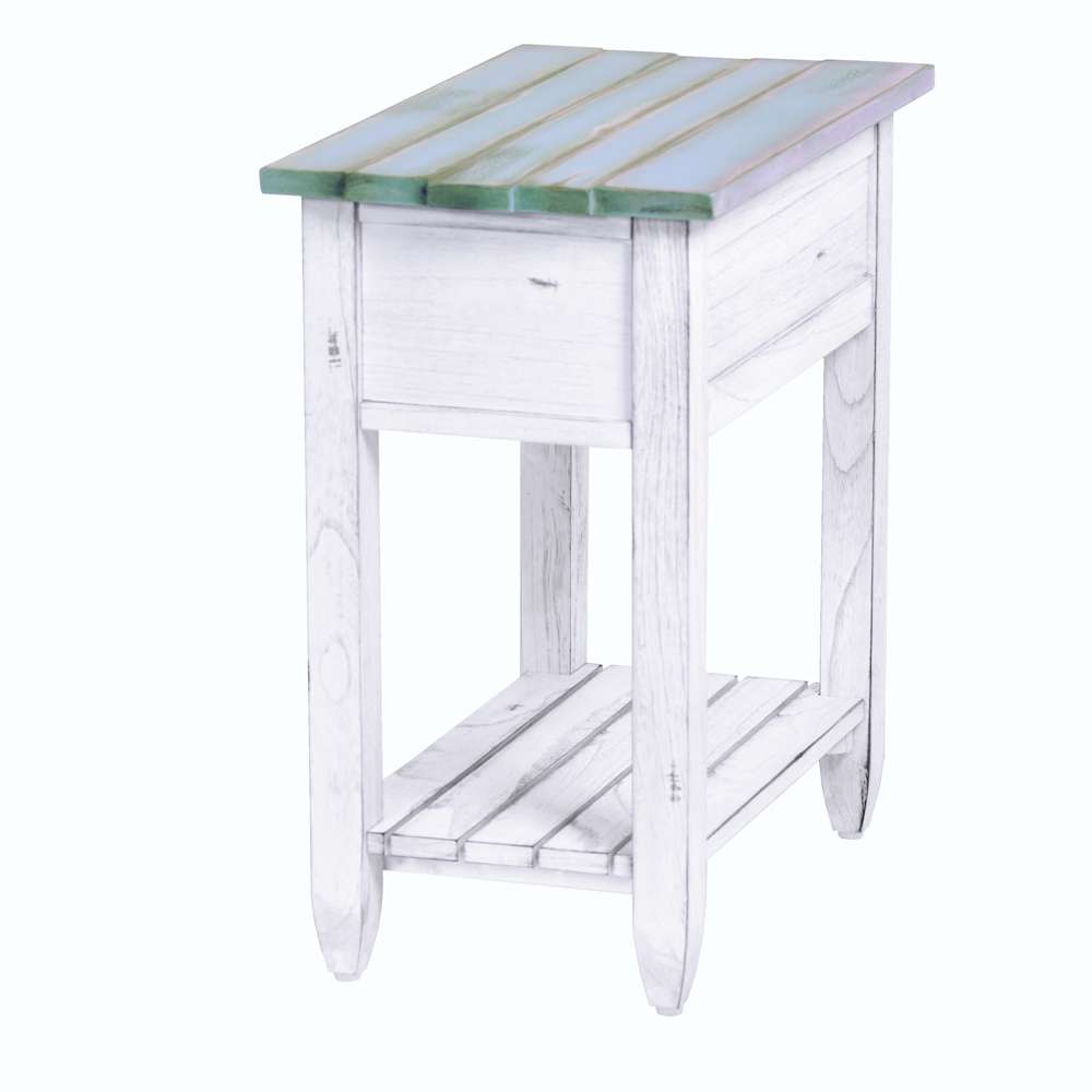 Sea Winds - Picket Fence Chairside Table - B78205-DBLEU/WH veiw 4