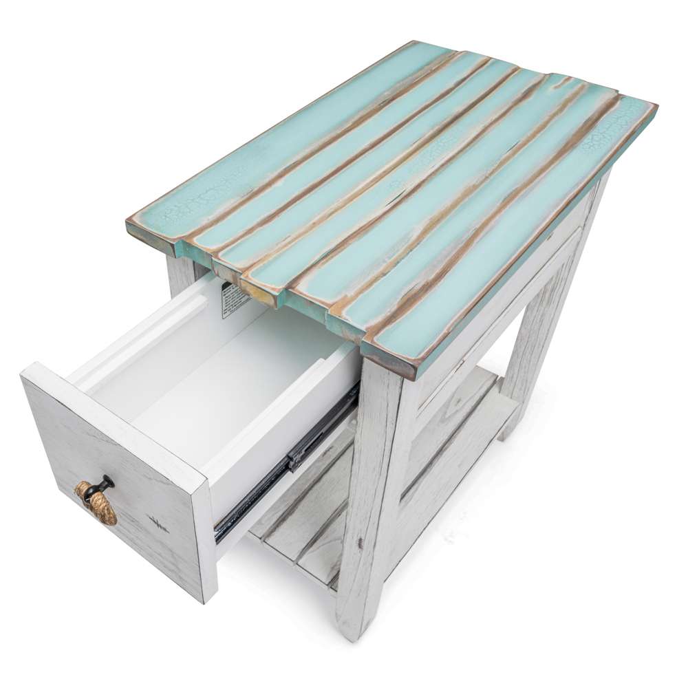 Sea Winds - Picket Fence Chairside Table - B78205-DBLEU/WH veiw 6