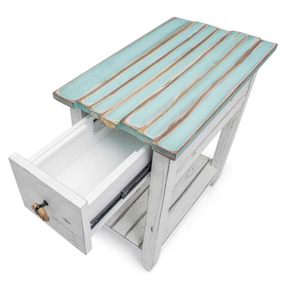 Sea Winds - Picket Fence Chairside Table - B78205-DBLEU/WH veiw 6