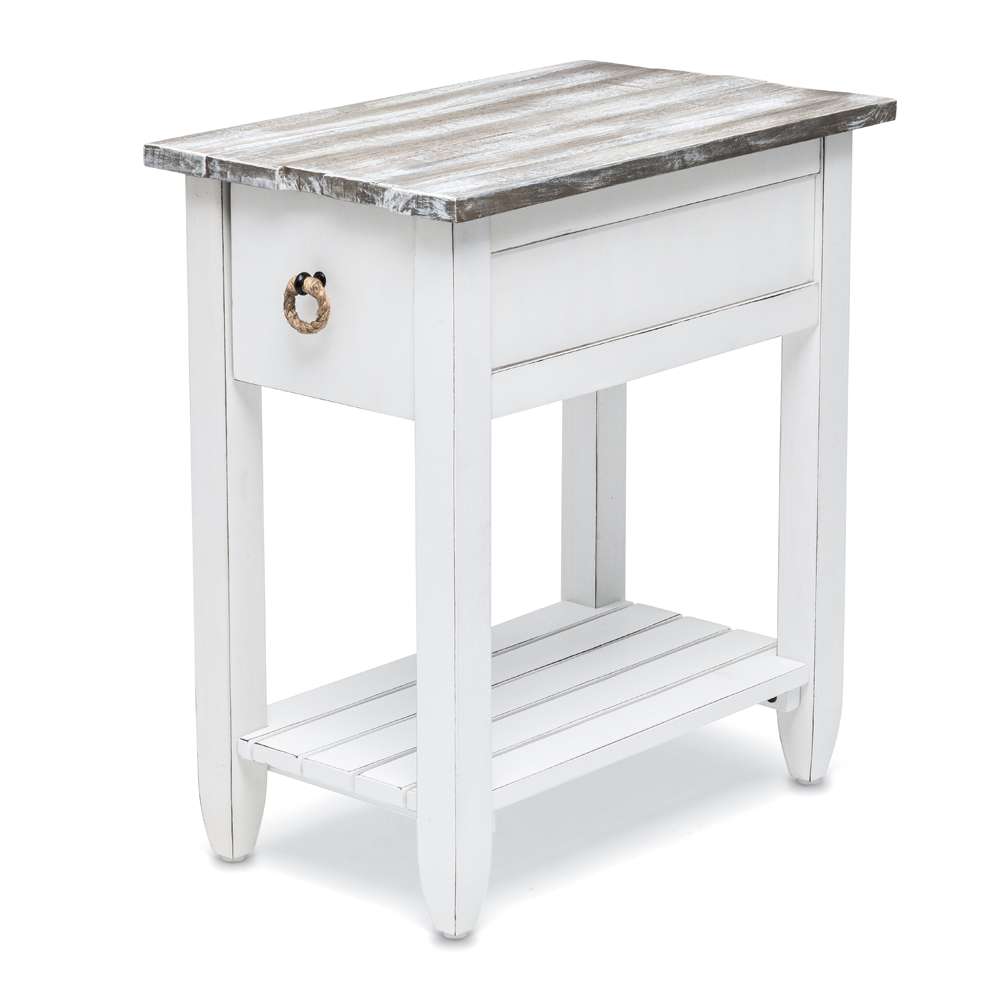Sea Winds - Picket Fence Chairside Table - B78205-GREY/BLANC veiw 1