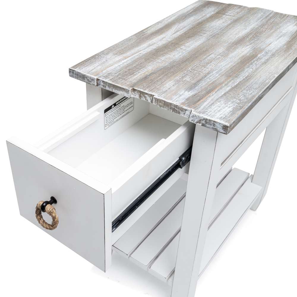 Sea Winds - Picket Fence Chairside Table - B78205-GREY/BLANC veiw 4