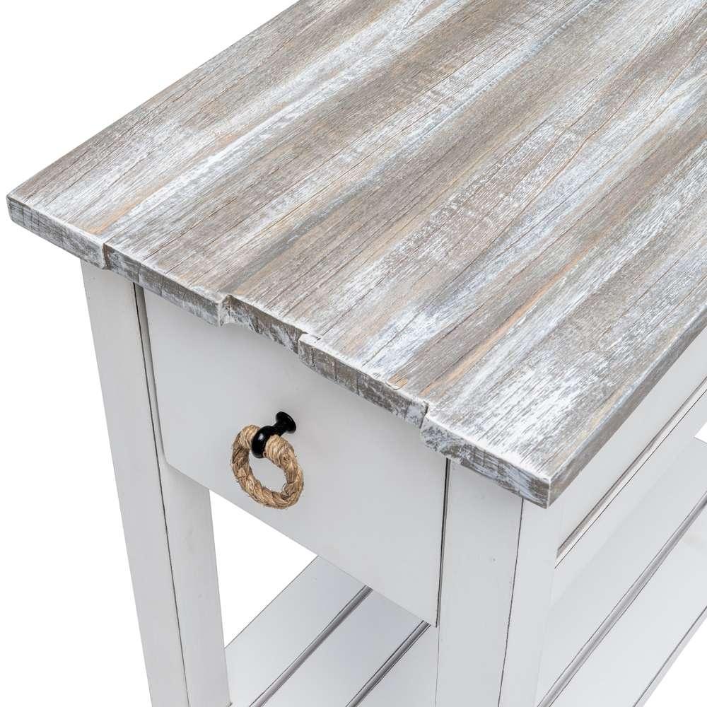 Sea Winds - Picket Fence Chairside Table - B78205-GREY/BLANC veiw 5