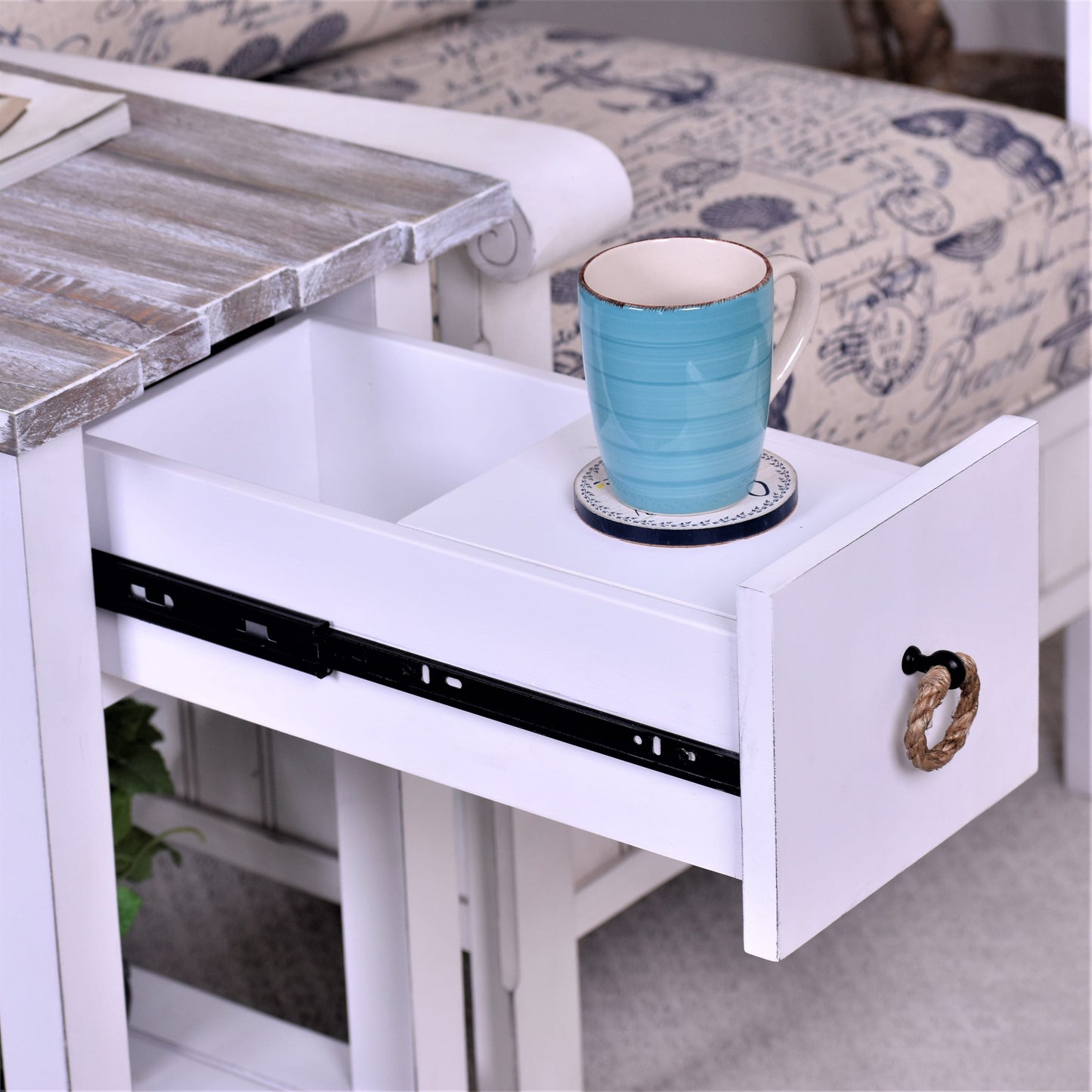 Sea Winds - Picket Fence Chairside Table - B78205-GREY/BLANC veiw 8