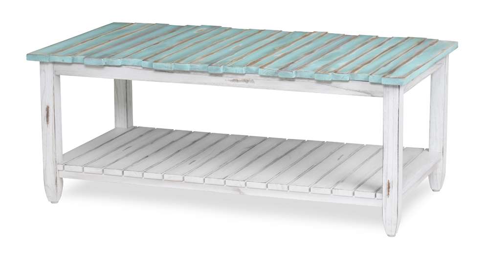 Sea Winds - Picket Fence Coffee Table - B78203-DBLEU/WH veiw 2