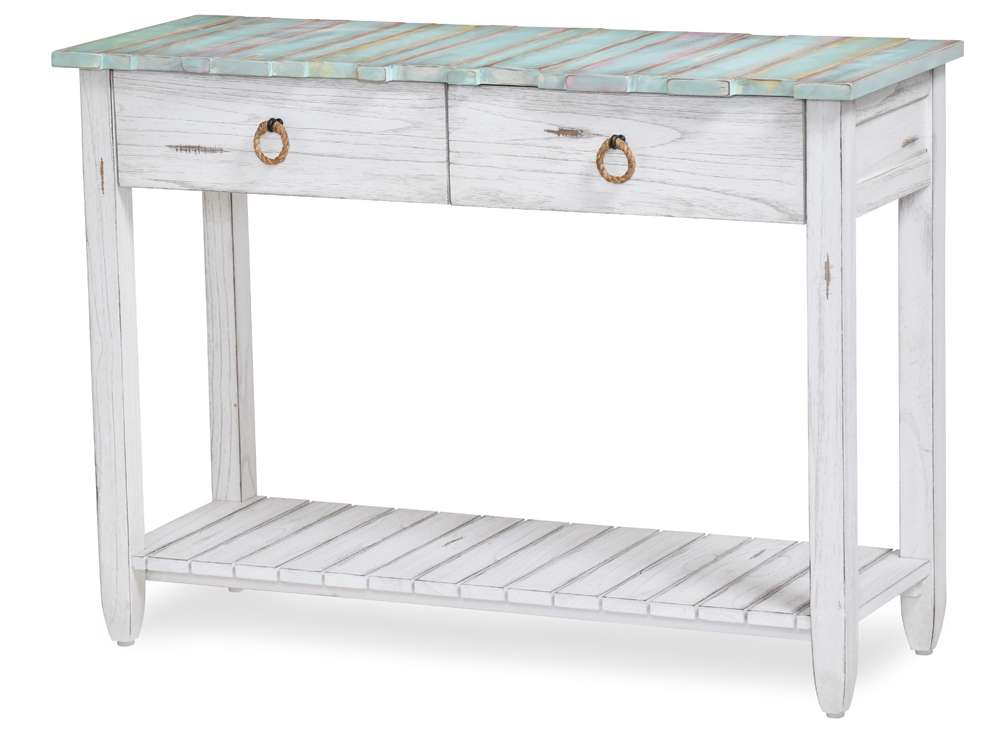 Sea Winds - Picket Fence Console Table - B78204-DBLEU/WH veiw 2