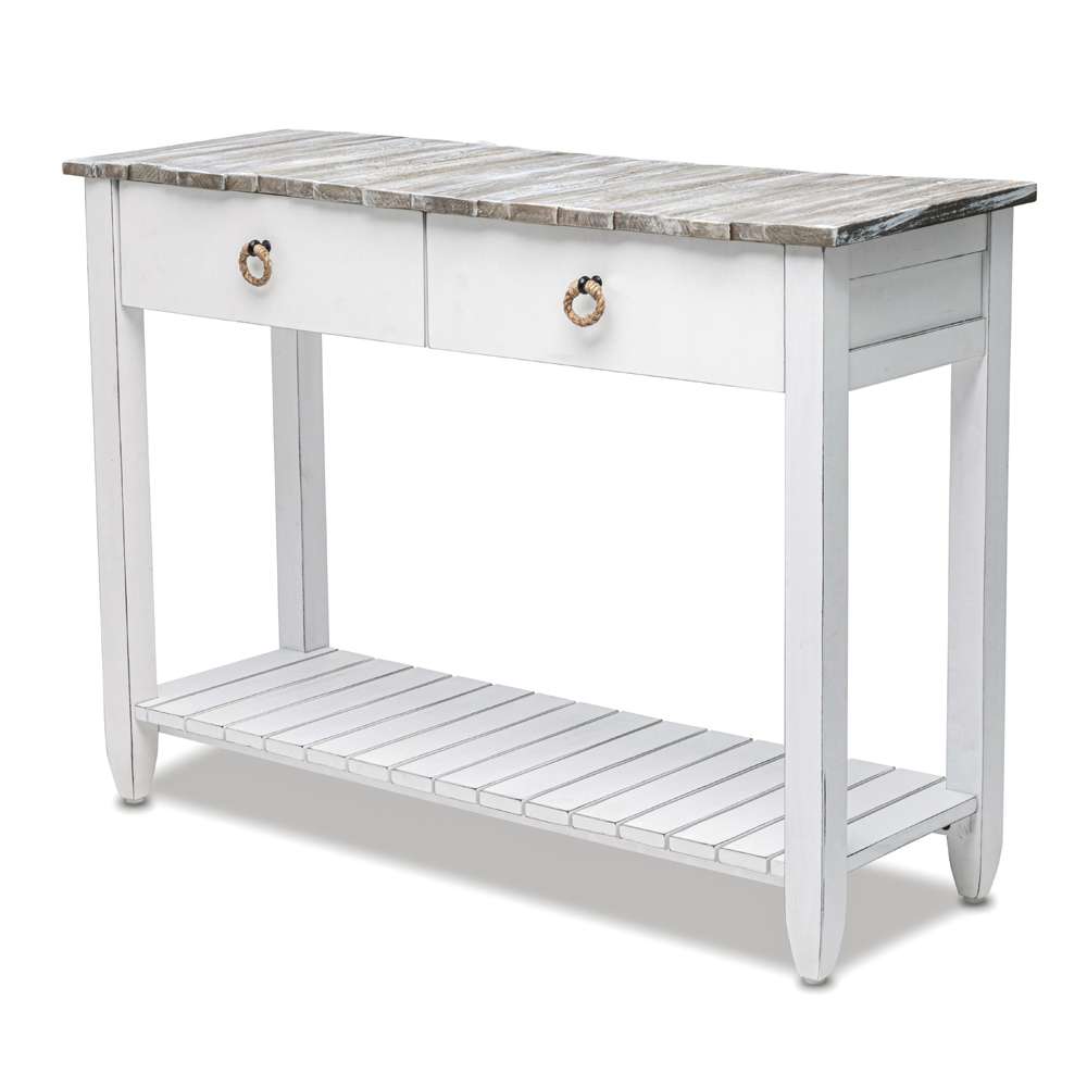 Sea Winds - Picket Fence Console Table - B78204-GREY/BLANC veiw 1