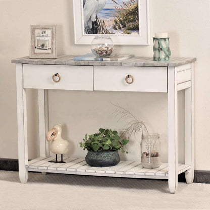 Sea Winds - Picket Fence Console Table - B78204-GREY/BLANC veiw 3