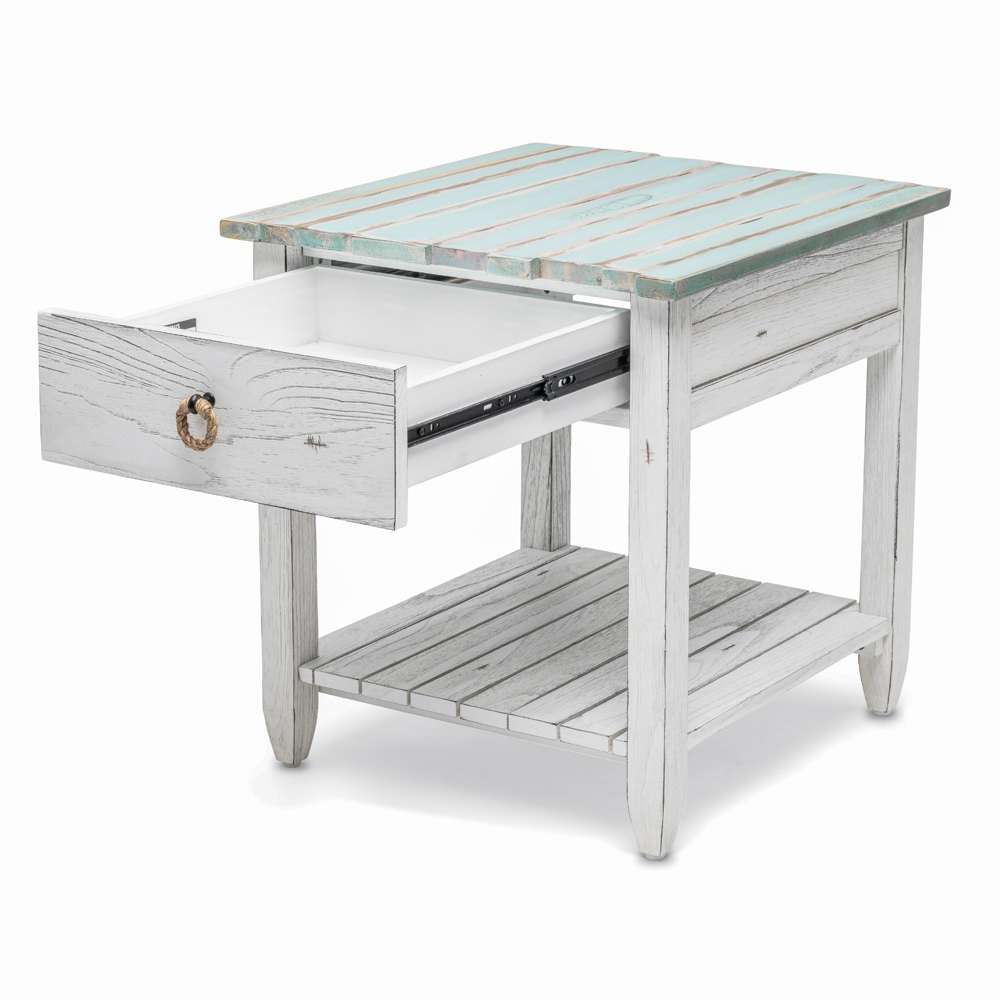 Sea Winds - Picket Fence End Table - B78202-DBLEU/WH veiw 3