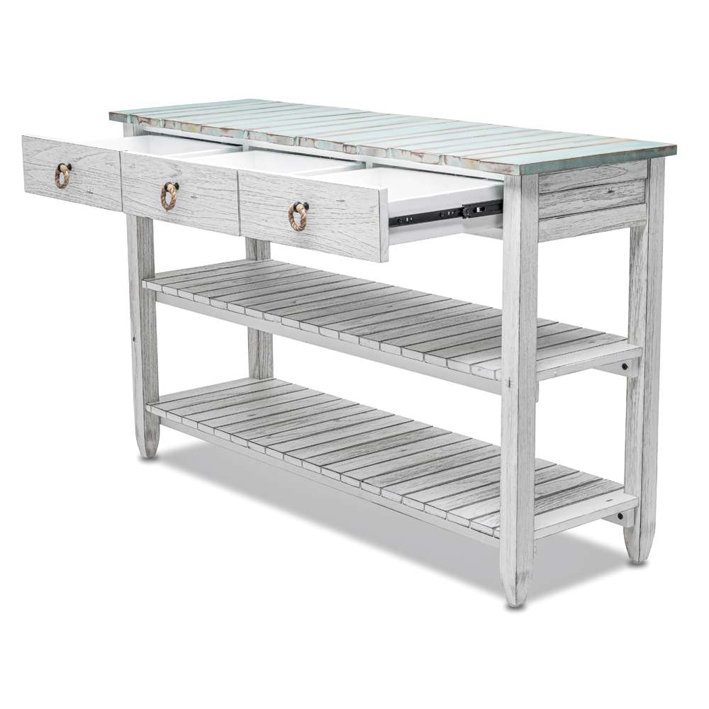 Sea Winds - Picket Fence Entertainment Center - B78219-DBLEU/WH veiw 4