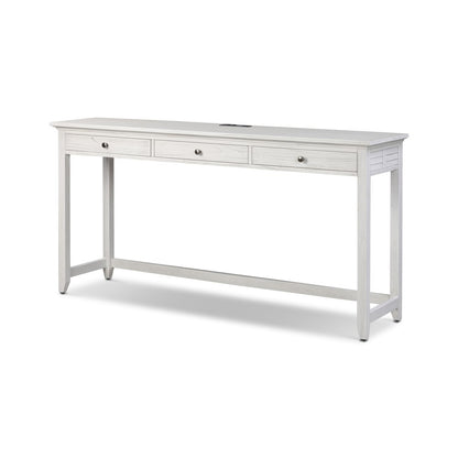 Sea Winds - Surfside - 3-Drawer Console with Power Strip, USB-A and USB-C Port - Weathered White Finish - B27704-WW view 1