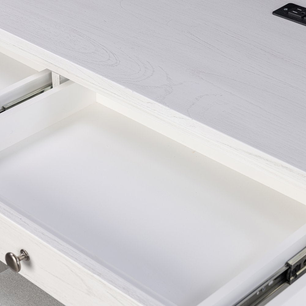 Sea Winds - Surfside - 3-Drawer Console with Power Strip, USB-A and USB-C Port - Weathered White Finish - B27704-WW view 2