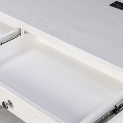 Sea Winds - Surfside - 3-Drawer Console with Power Strip, USB-A and USB-C Port - Weathered White Finish - B27704-WW view 2