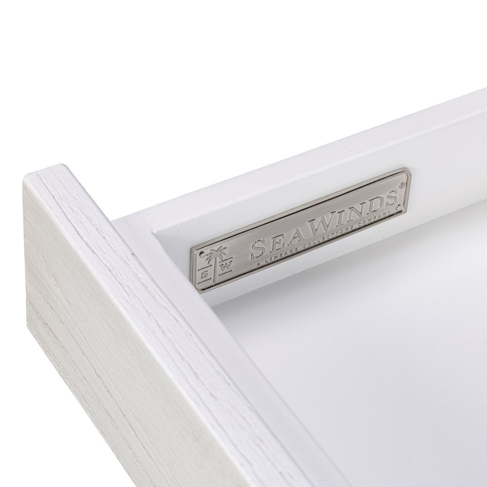 Sea Winds - Surfside - 3-Drawer Console with Power Strip, USB-A and USB-C Port - Weathered White Finish - B27704-WW view 3
