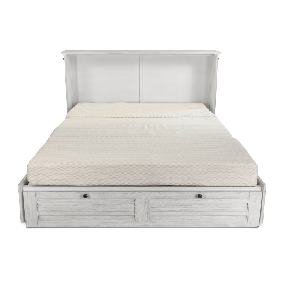 Sea Winds - Surfside - Queen Size Cabinet Bed with Mattress - Weathered White Finish - B277CABBED-WW view 1