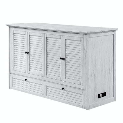 Sea Winds - Surfside - Queen Size Cabinet Bed with Mattress - Weathered White Finish - B277CABBED-WW view 2
