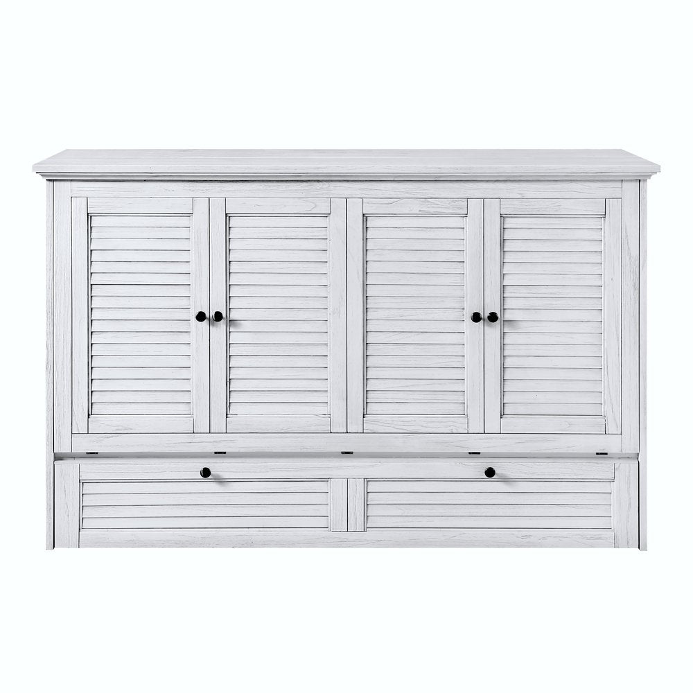 Sea Winds - Surfside - Queen Size Cabinet Bed with Mattress - Weathered White Finish - B277CABBED-WW view 9