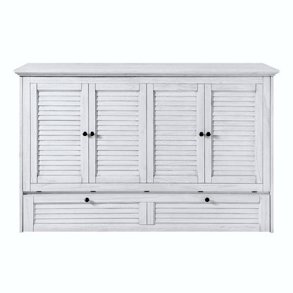 Sea Winds - Surfside - Queen Size Cabinet Bed with Mattress - Weathered White Finish - B277CABBED-WW view 9
