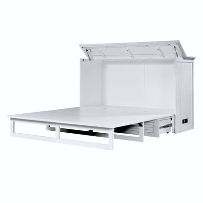 Sea Winds - Surfside - Queen Size Cabinet Bed with Mattress - Weathered White Finish - B277CABBED-WW view 12