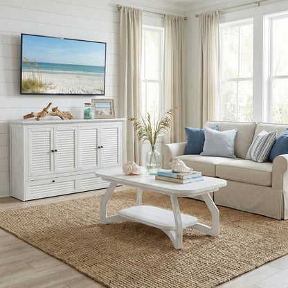 Sea Winds - Surfside - Queen Size Cabinet Bed with Mattress - Weathered White Finish - B277CABBED-WW view 16