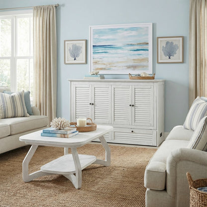 Sea Winds - Surfside - Queen Size Cabinet Bed with Mattress - Weathered White Finish - B277CABBED-WW view 17